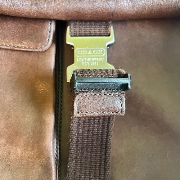 Coach Unisex Dark Brown  Leather Messenger Bag - Picture 4 of 7